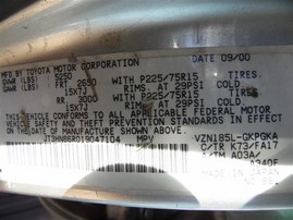 2001 Toyota 4Runner SR5 Silver 3.4L AT 4WD #Z23347